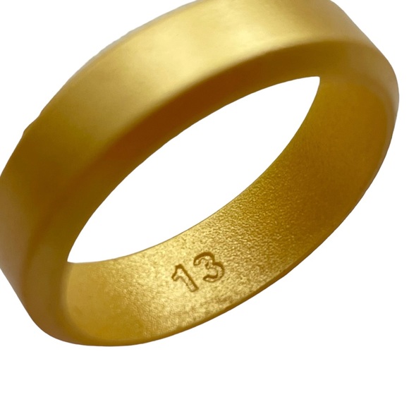 NEW Gold Silicone Ring Band Size 13 Unisex Wedding - Picture 6 of 6